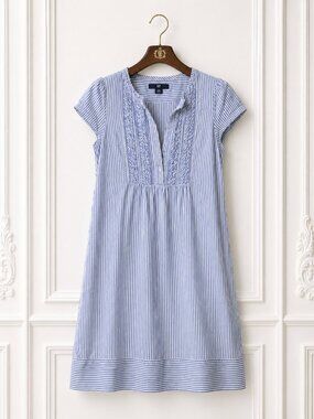 Size 0 GAP Striped Cap Sleeve Ruffle Dress